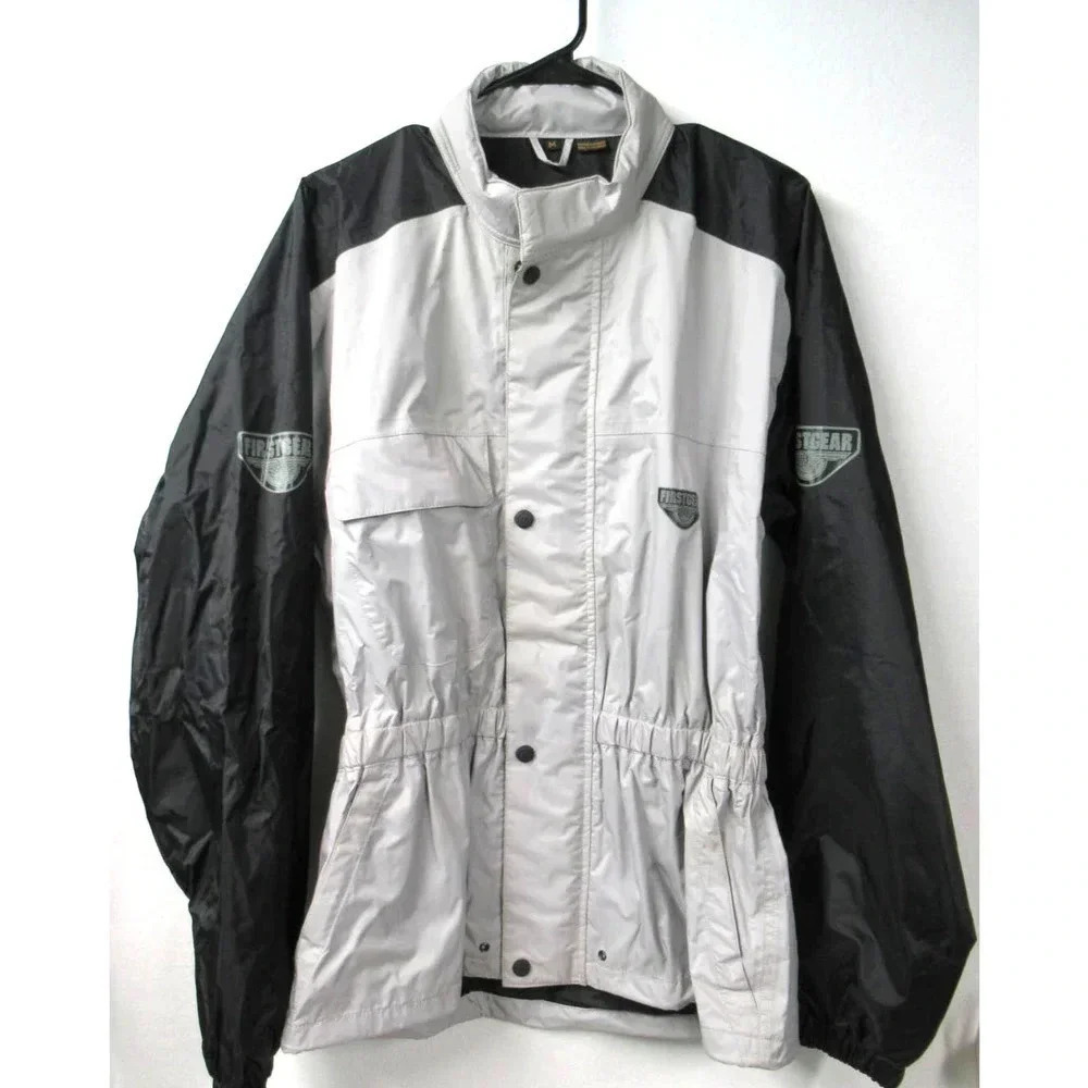 First Gear Womens Riding Jacket Water and Wind Proof Size Medium RN 71136 BL/WT